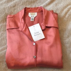 Talbots pure silk button down